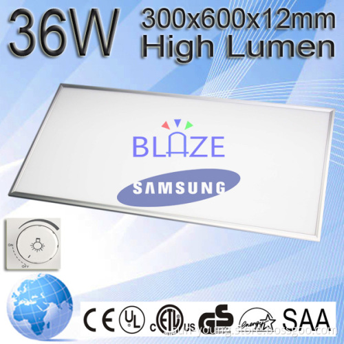 36w led panel light 300x600mm